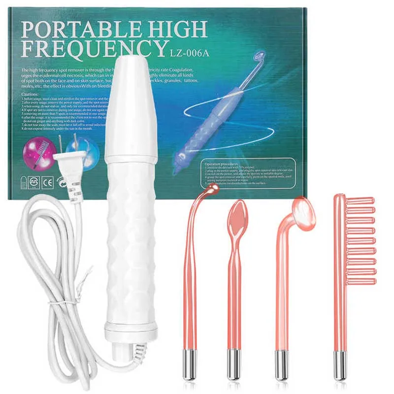 Portable Handheld Skin Care Blackhead Acne Removal Skin Tightening Hair & Scalp Stimulator High Frequency Beauty Instrument