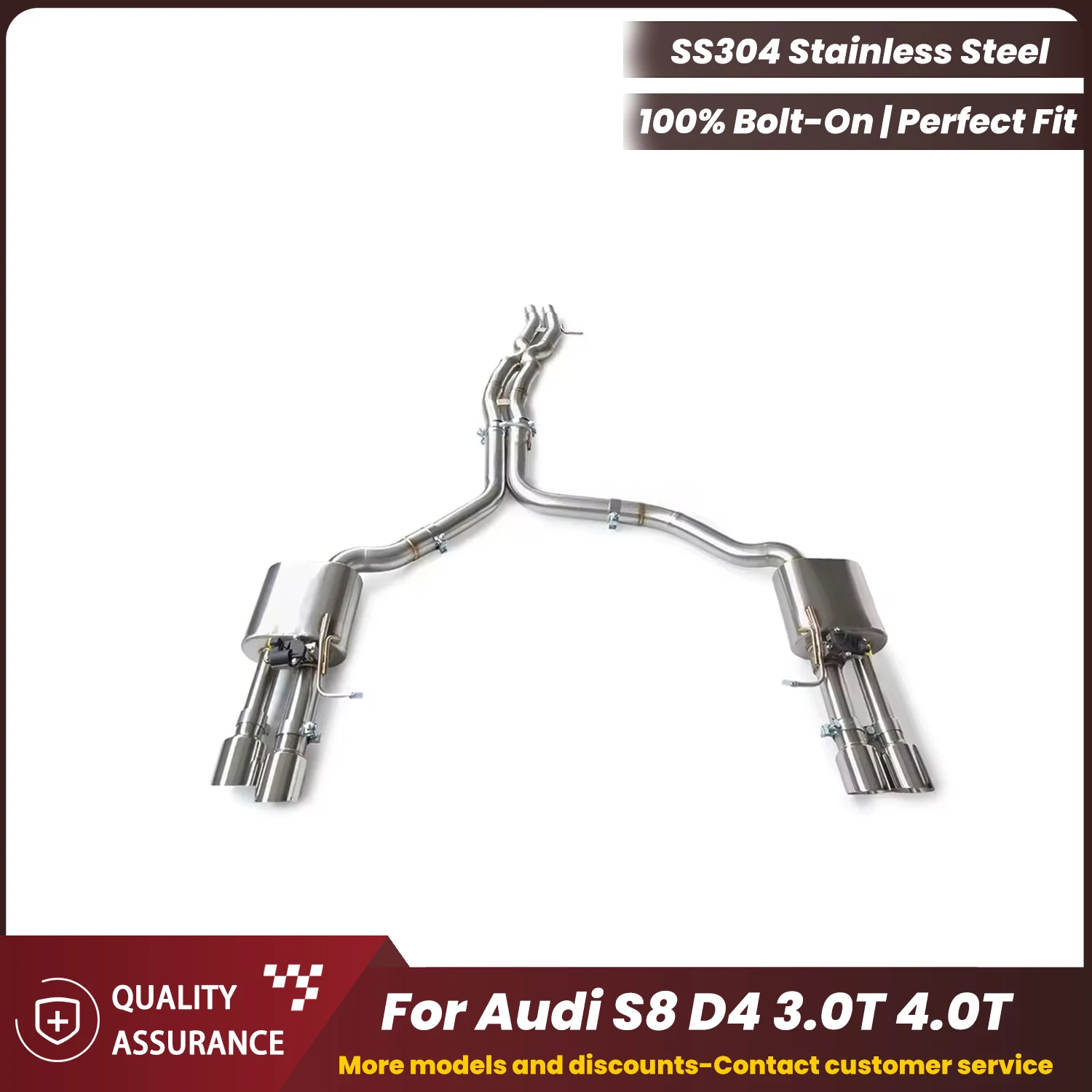 

ECCF Sporty Valvetronic Catback выхлоп для Audi S8 D4 3,0 T 4,0 T агрессивный выхлоп, звуковое обновление, простая установка