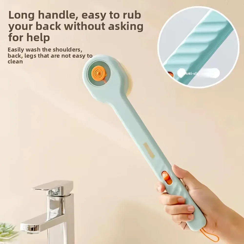 1 Stück Flüssigkeitsgefüllte Weiche Haarbürste mit Langem Griff, mit Rückenmassagefunktion und Langem Griff für Dusch- und Badzubehör – Detail 7