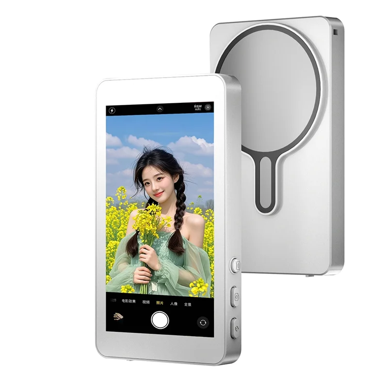 A52T Selfie Monitor Screen For Phone Magnetic Rear Camera Self-Timer For Iphone Android For Live Streaming Video Recording