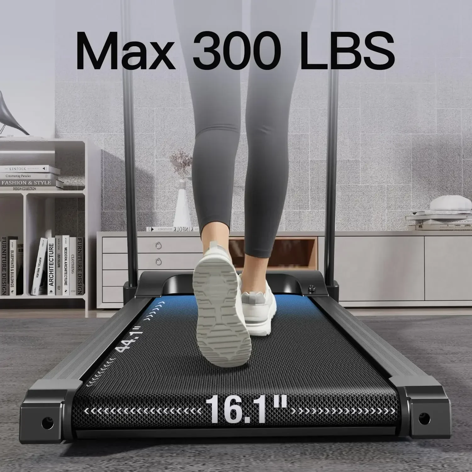 Cinta de correr inclinable para Fitness Home, sensores de pulso plegable con cinta de correr, 3,0 silenciosa sin escobillas, 8,7 MPH, 300 lbs de capacidad