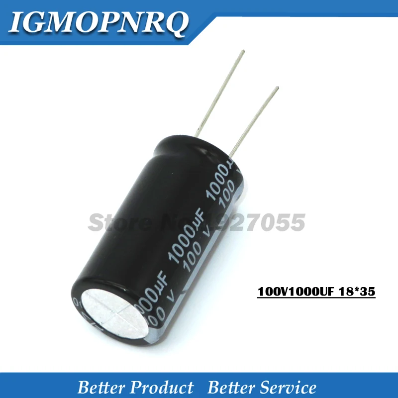 5PCS/lot 100V1000UF 18*35mm 1000UF 100V 18*35 Aluminum electrolytic capacitor new