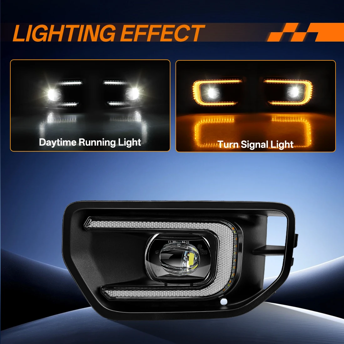 1 Set LED DRL Fog Lamp For Ford RANGER T9 XL XLT 2023 2024 2025 Front Daytime Running Light Foglight Kit Dynamic Turn Signal 12V view 3