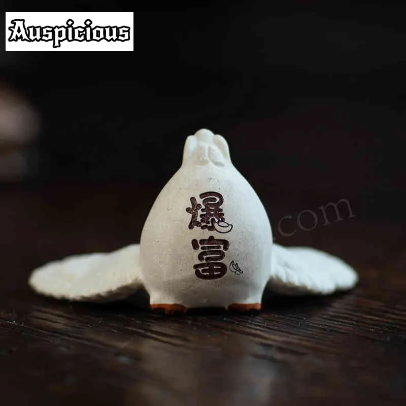 Chinese Yixing Yellow Duck Sculpture Purple Clay White Goose Tea Pet Ornament Handmade Tea Figurine Craft Decoration Accessories - view 4