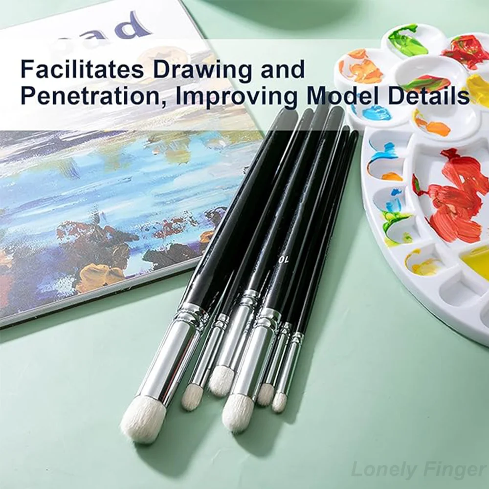 Dry Brush Miniature Painting Set 3pcs/6Pcs Professional Modellers Miniature Paint Brushes,Scale Model, Enamel Figurines