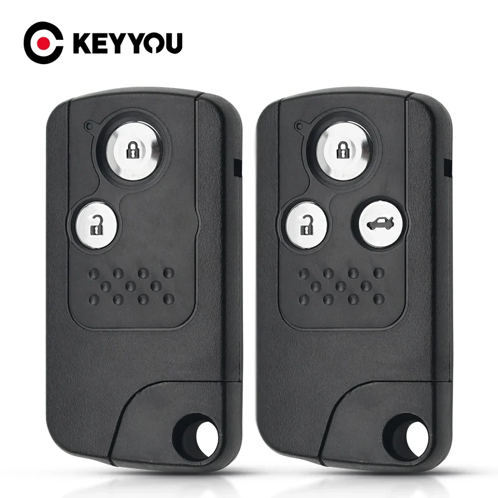 

KEYYOU For Honda CRV Accord Civic Odyssey Intelligent Car Smart Remote Case Fob Insert Blade 2/3BNT Key Shell