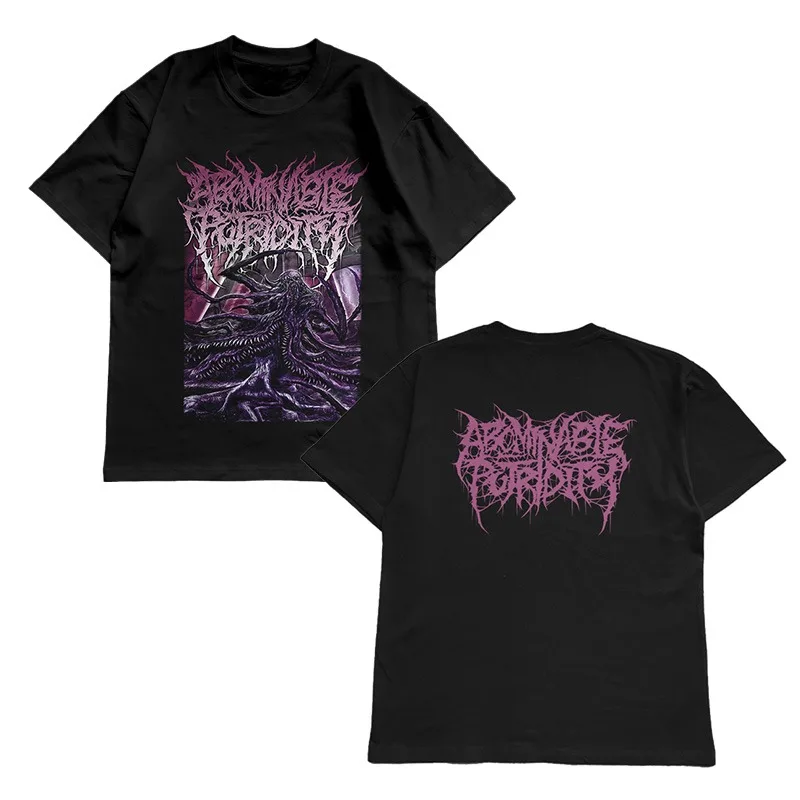 

Abominable Putridity Band T-Shirt Men's Summer Fashion Street Trend Short Sleeve Cotton Comfortable Men and Women Clothing