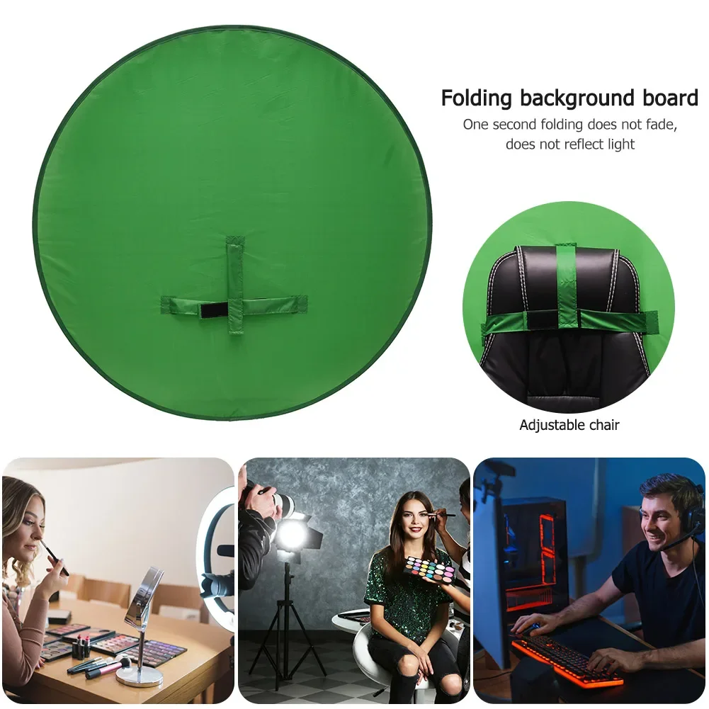 Portable 110cm Green Screen Photo Backdrops Chromakey Cloth High Color Saturation Photography Background for Live Video Studio