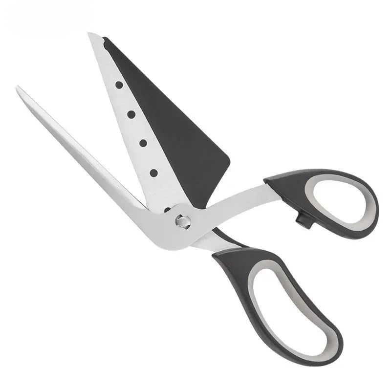 

Stainless Steel Pizza Scissors 2 In 1 Detachable Cutter With Server Tray Shovel Design For Household Kitchen Food Making Gadget