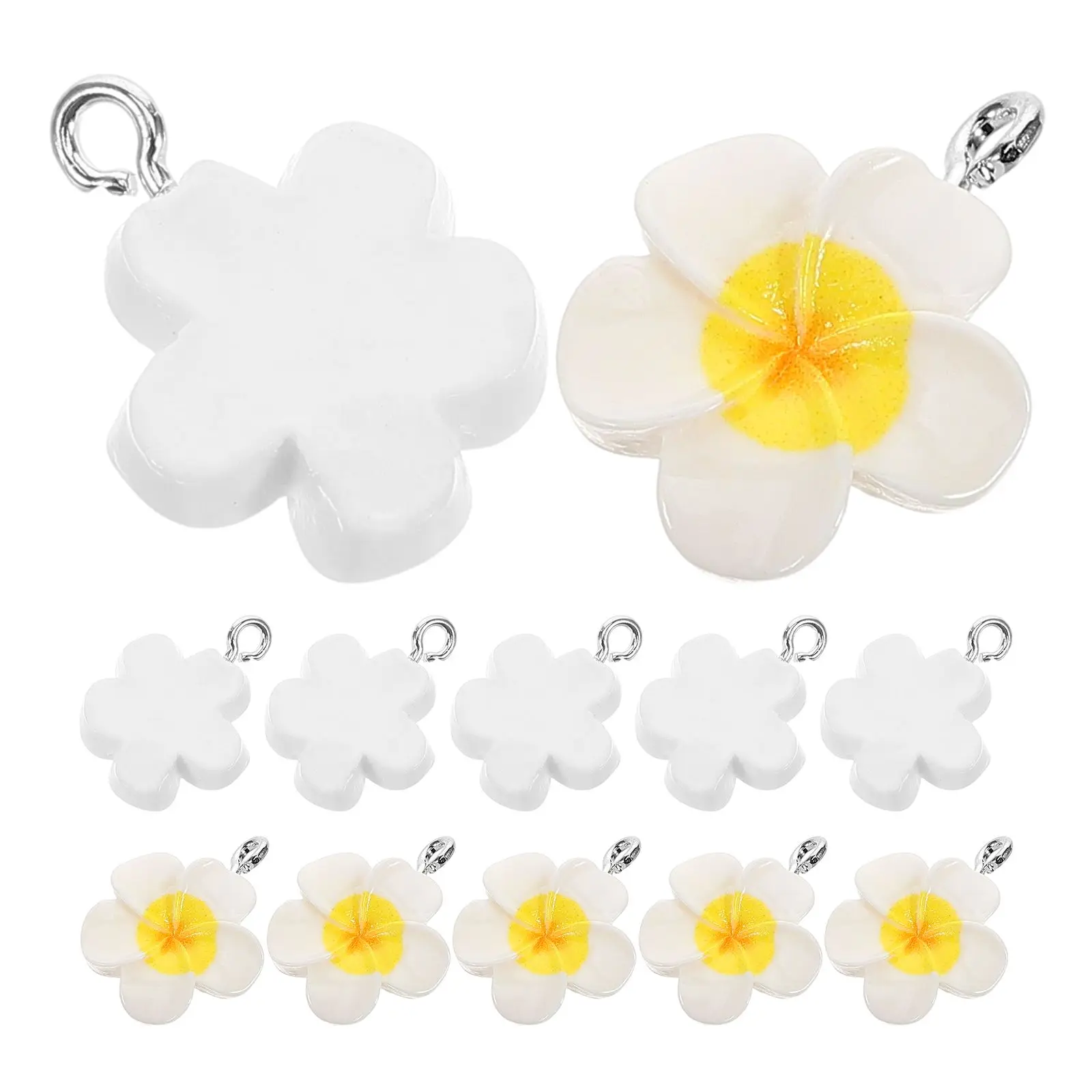 

20 Pcs Flower Earrings Accessories Resin Charms Jewelry Making Lightweight Dangle Earrings Women DIY Supplies Plumeria Vintage