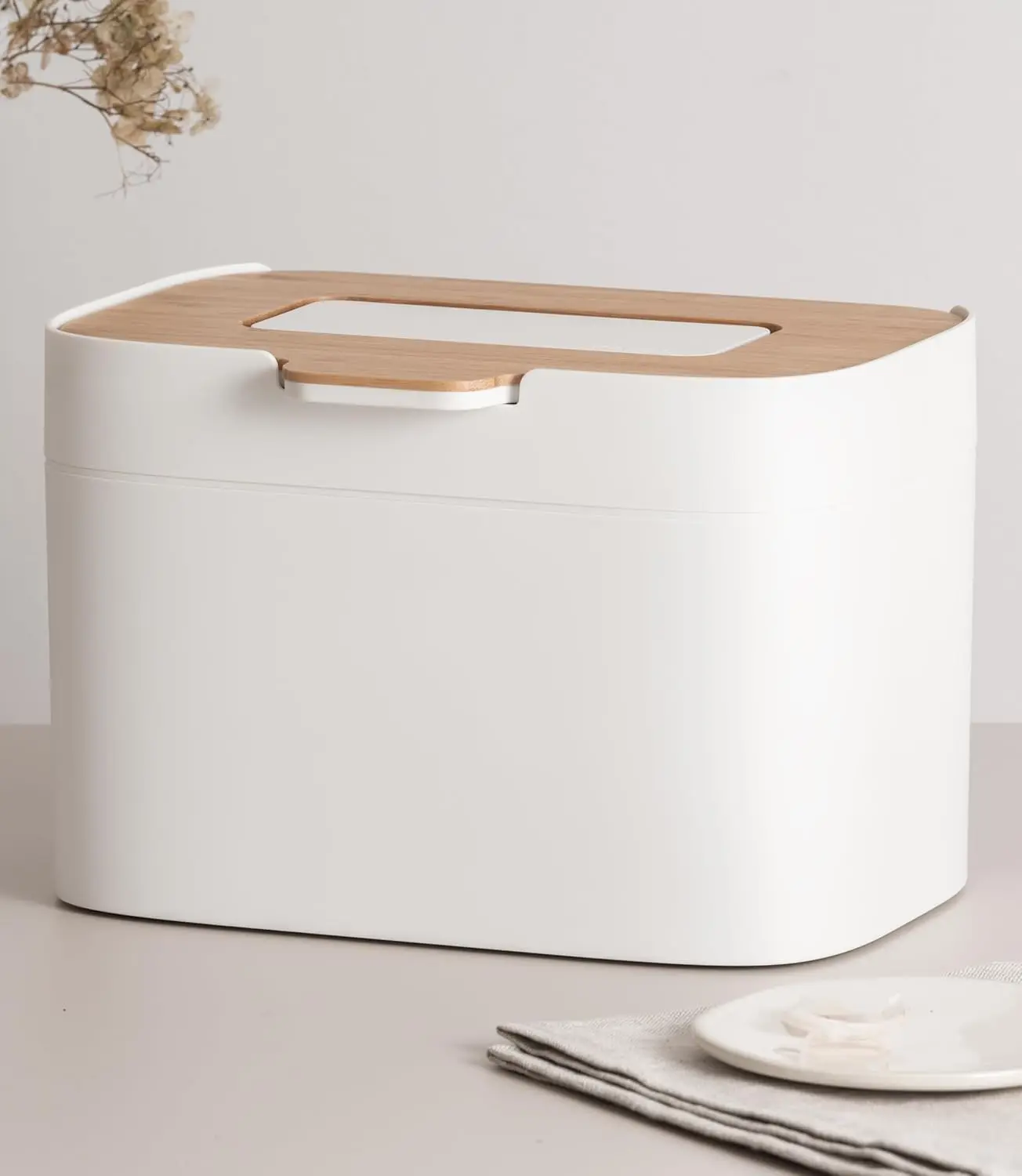 

4.5L Countertop Compost Bin with Wooden Lid & Filter, Odor-Free, Dishwasher Safe, Indoor Kitchen Composter