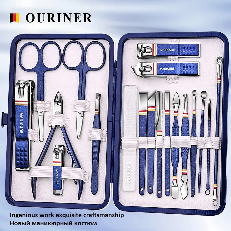 Nail Clippers Set With Folding Bag Manicure Kits Scissors 9-19pcs/set Nail Cutter Set Stainless Steel Makeup Beauty Tool