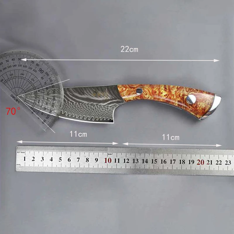 4.3 Inch Utility Knife With Wood Cover Acrylic Handle 67 Layers Damascus Steel VG10 Blade Cleaver Slicing Barbecue Kitchen Knife