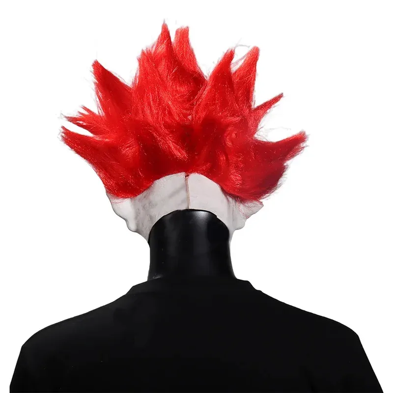 Klowns para hombre del espacio exterior, máscara de payaso demonio delgada, máscara de Cosplay Killer Joker, casco de látex de cara completa, peluca, accesorios de Halloween