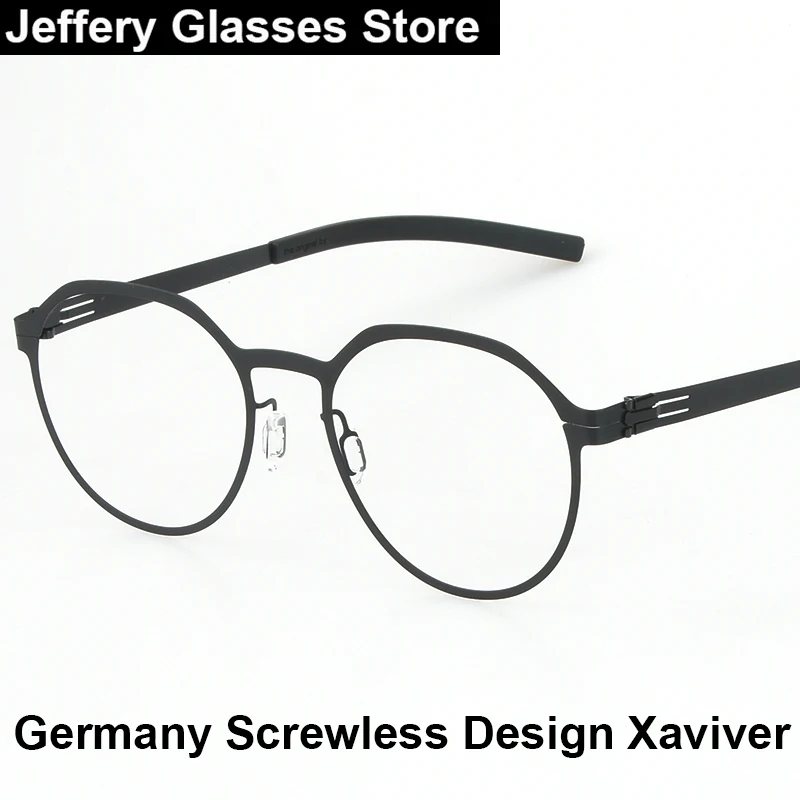 2024 Germany Round Glasses Frame Men Women Brand Design Polygon Eyeglasses Vaxiver X Ultralight Screwless Big Size Eyewear