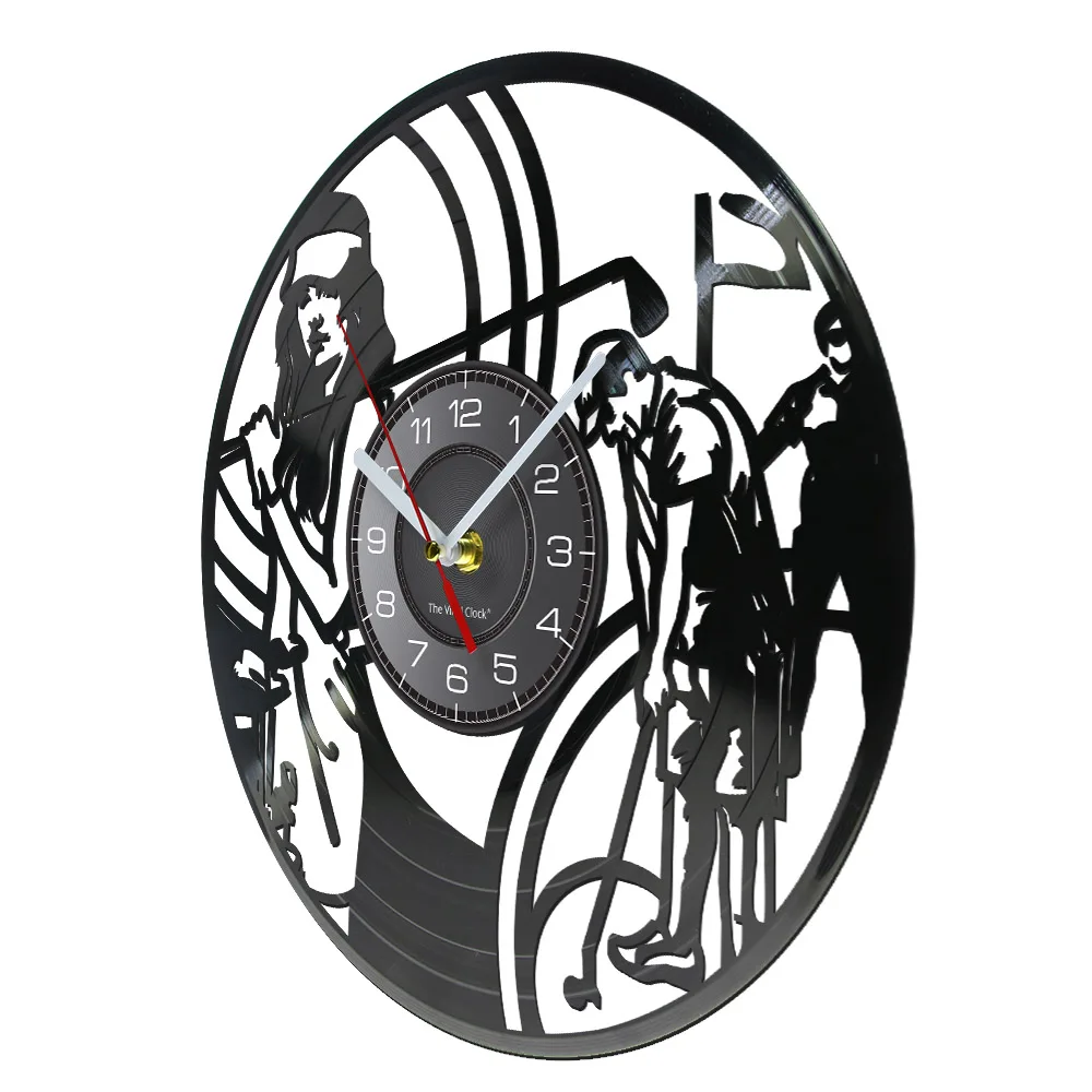 Golf Exclusive Vinyl Record Clock Golf Sports Club Wall Clock Made Of Vinyl Record 3D Wall Watches Handmade Gift