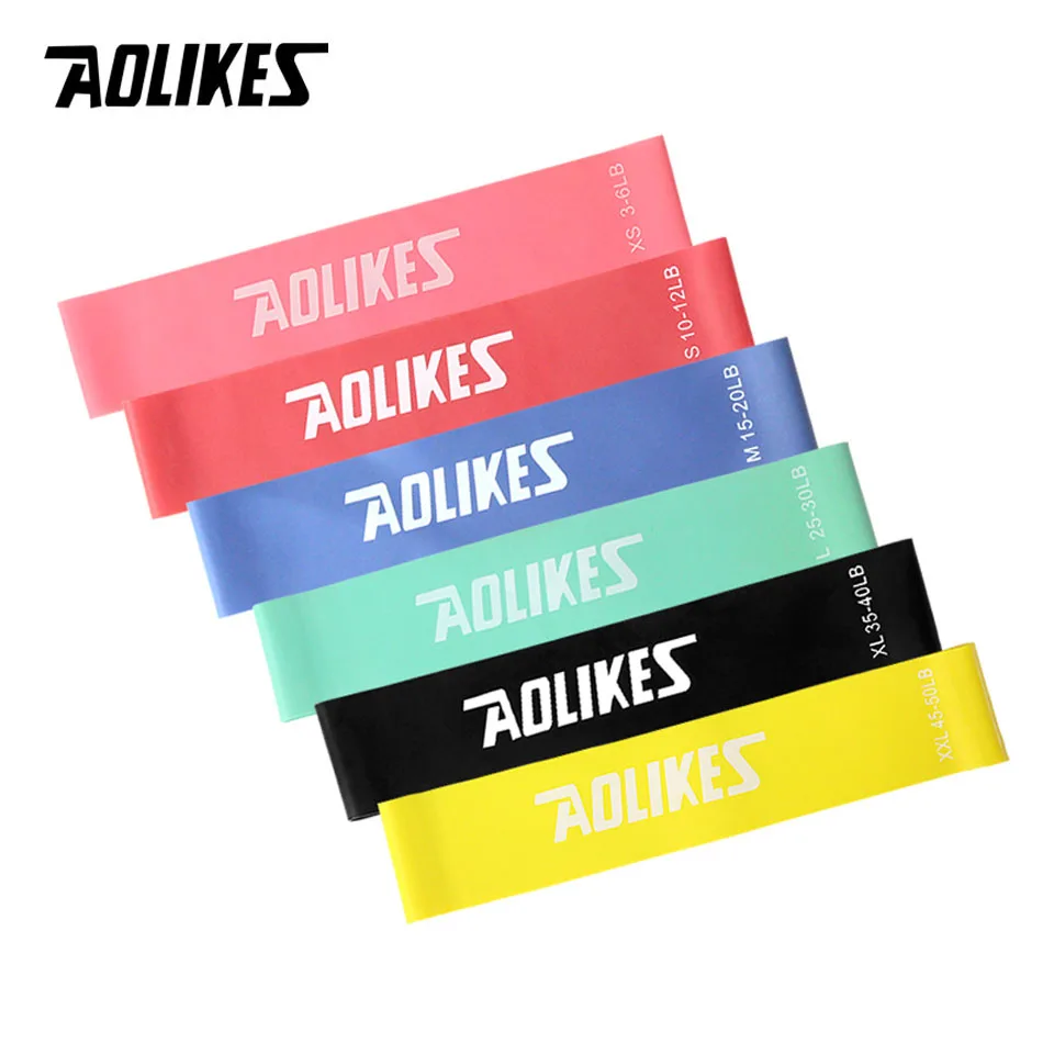 AOLIKES Portable Fitness Workout Equipment Rubber Resistance Bands Yoga Gym Elastic Gum Strength Pilates Crossfit Women Sports