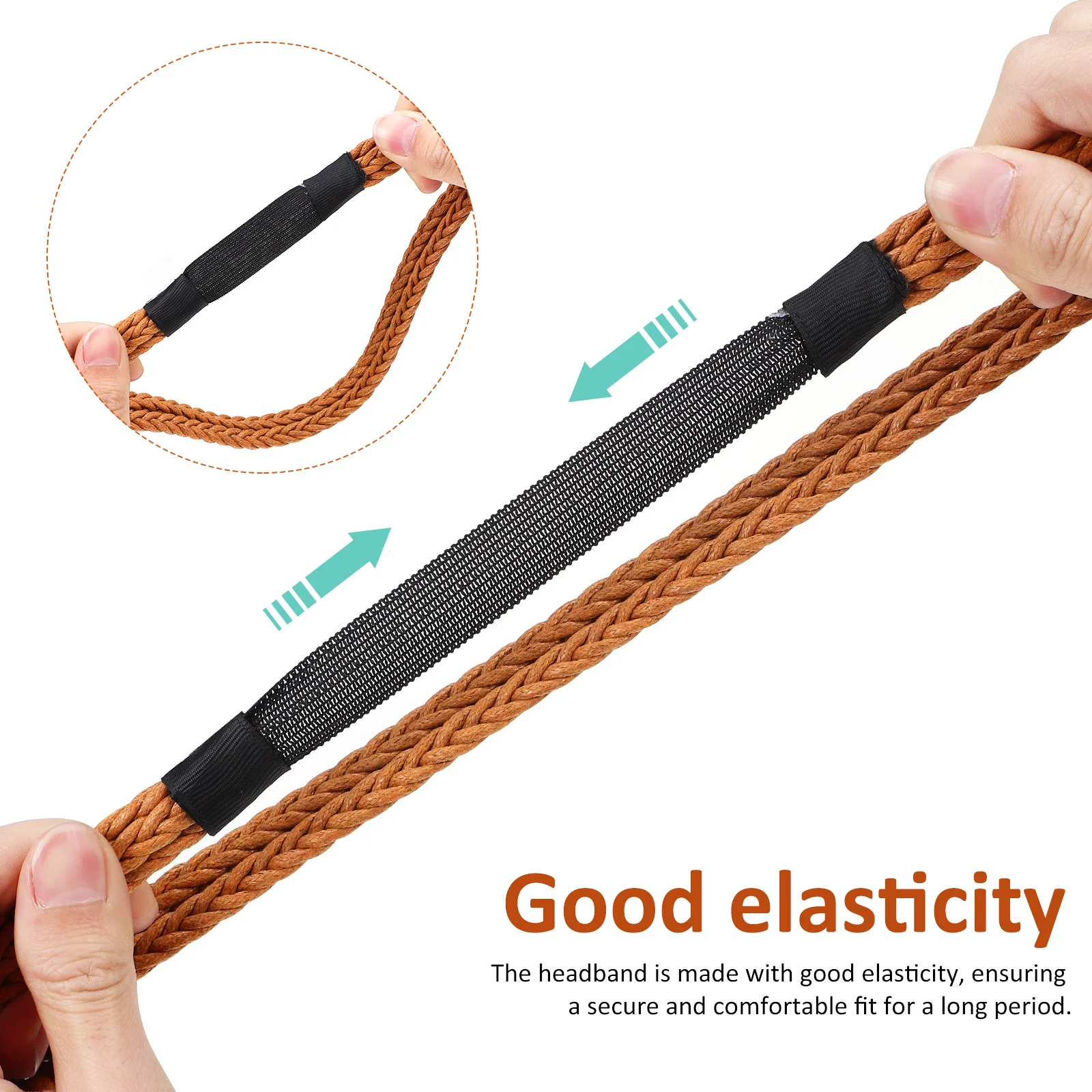 

2Pcs Plume Tassel Hairband Bohemian Head Jewelry Elastic Woven Headwear for Women Girls Braided Headband Woven Headband