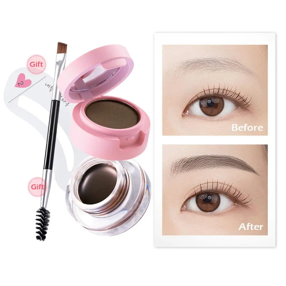 

Eye Makeup 5 Piece Set 2 in 1 Black & Brown Eyeliner + Eyebrow Powder Waterproof & Long Lasting (with Dual Brush)