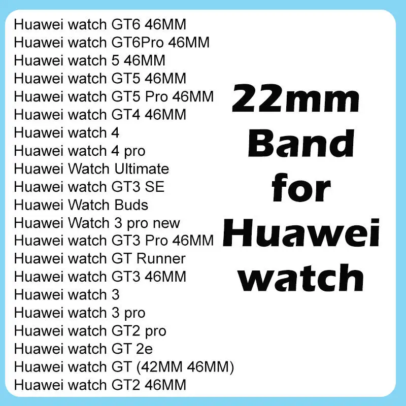 22mm Titanium Rubber Band for Huawei GT6/GT6 Pro GT5/GT5 Pro 46mm Luxury Business Wristband for Huawei Watch 5 4 46mm Bracelet