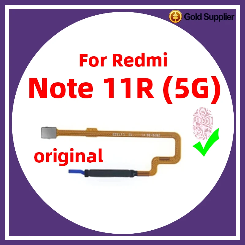 

Original For Xiaomi redmi note 11R Fingerprint Sensor Home Return Key Menu Power Button Flex Ribbon Cable