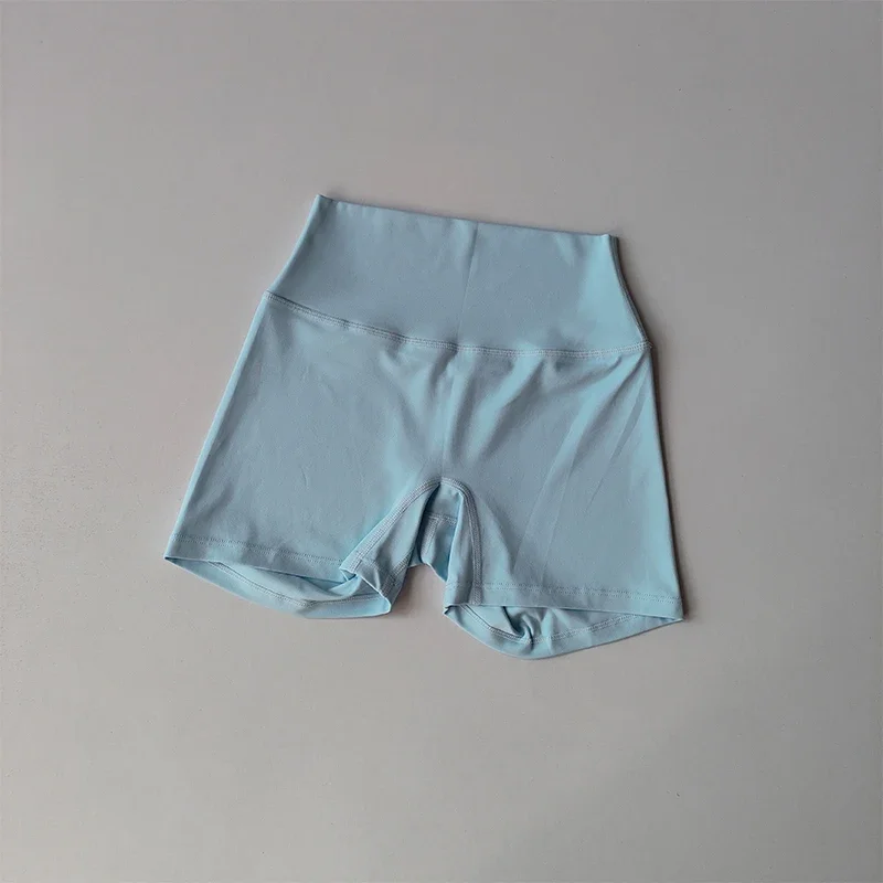 Damen High-Waist Yoga-Shorts in Nude, schnelltrocknend, für Fitness, Sport und Laufen, für den Sommer, Outdoor-Bekleidung, angenehmes Tragegefühl – Detail 8