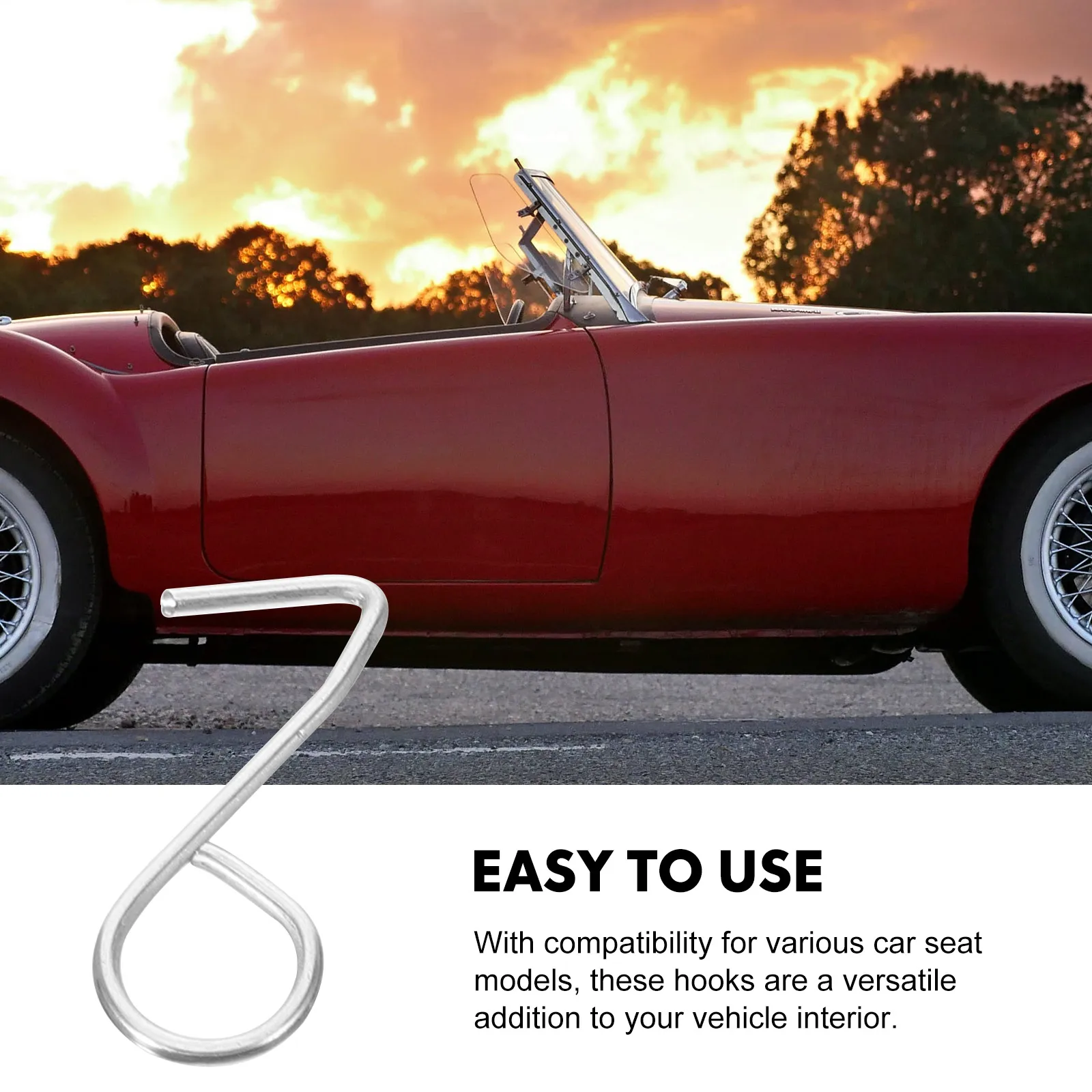 

100pcs Metal S Hooks Car Cover Fixing Accessories Zinc Steel Headrest Cover Hanger for Seat Covers Seat Mats Car Interior