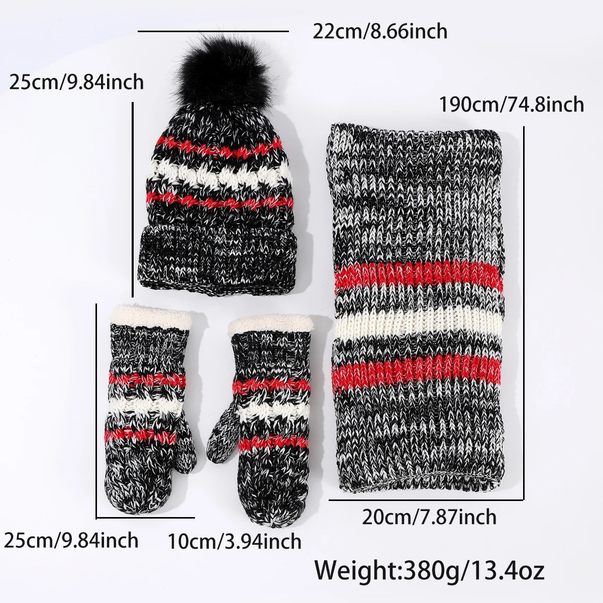 Frauen Solide Wolle 3pc Set Elastische Handschuhe Schal Hut Gestrickte Set Weiche Weihnachten Outdoor Kälte Schutz Warme Herbst und winter Geschenk