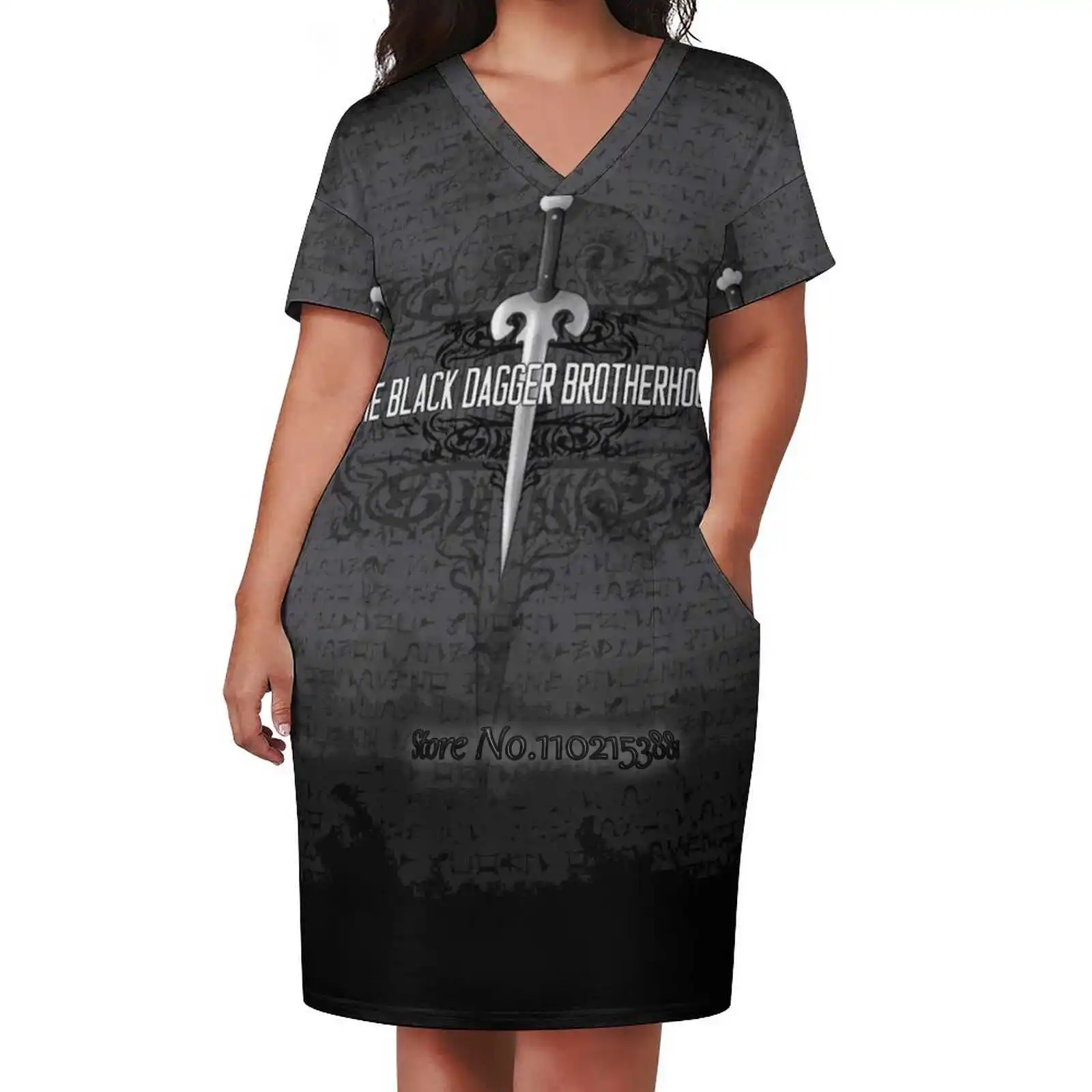 

The Black Dagger Brotherhood [ Black Text ] V-Neck Short Sleeve Skirt Slim Skirts Loose Elegant Fashion Dress 5Xl Black Dagger