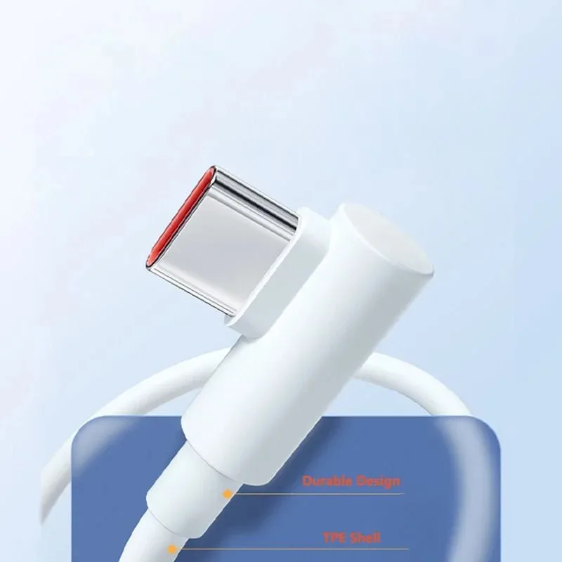 Original 120W 6A USB Super Fast Charger For Xiaomi Mi 12 11 Type C Cable 90 Degree For POCO X5 Pro Redmi Note 8 9 10 11 Charging