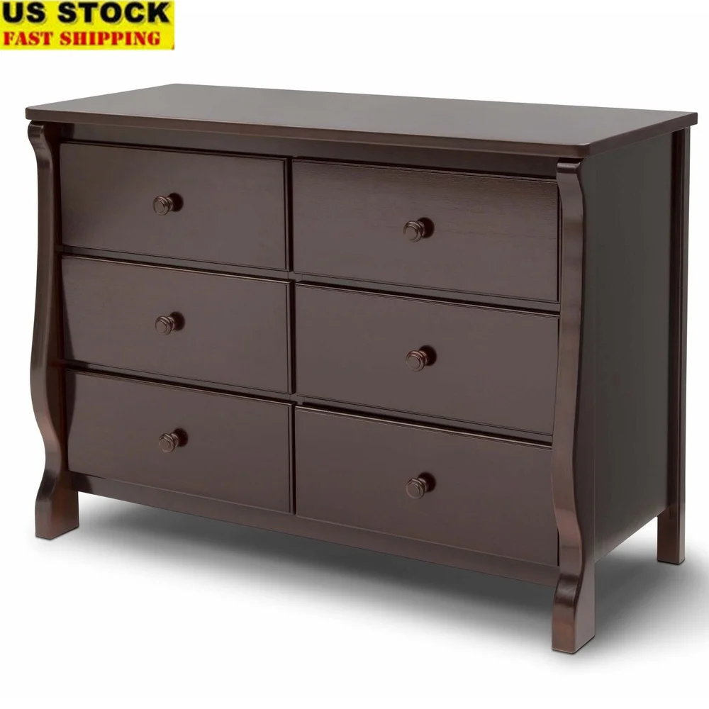 

Universal 6 Drawer Dresser Interlocking Drawers Safety Features Storage Solution Nursery Organizer Wood Construction Easy