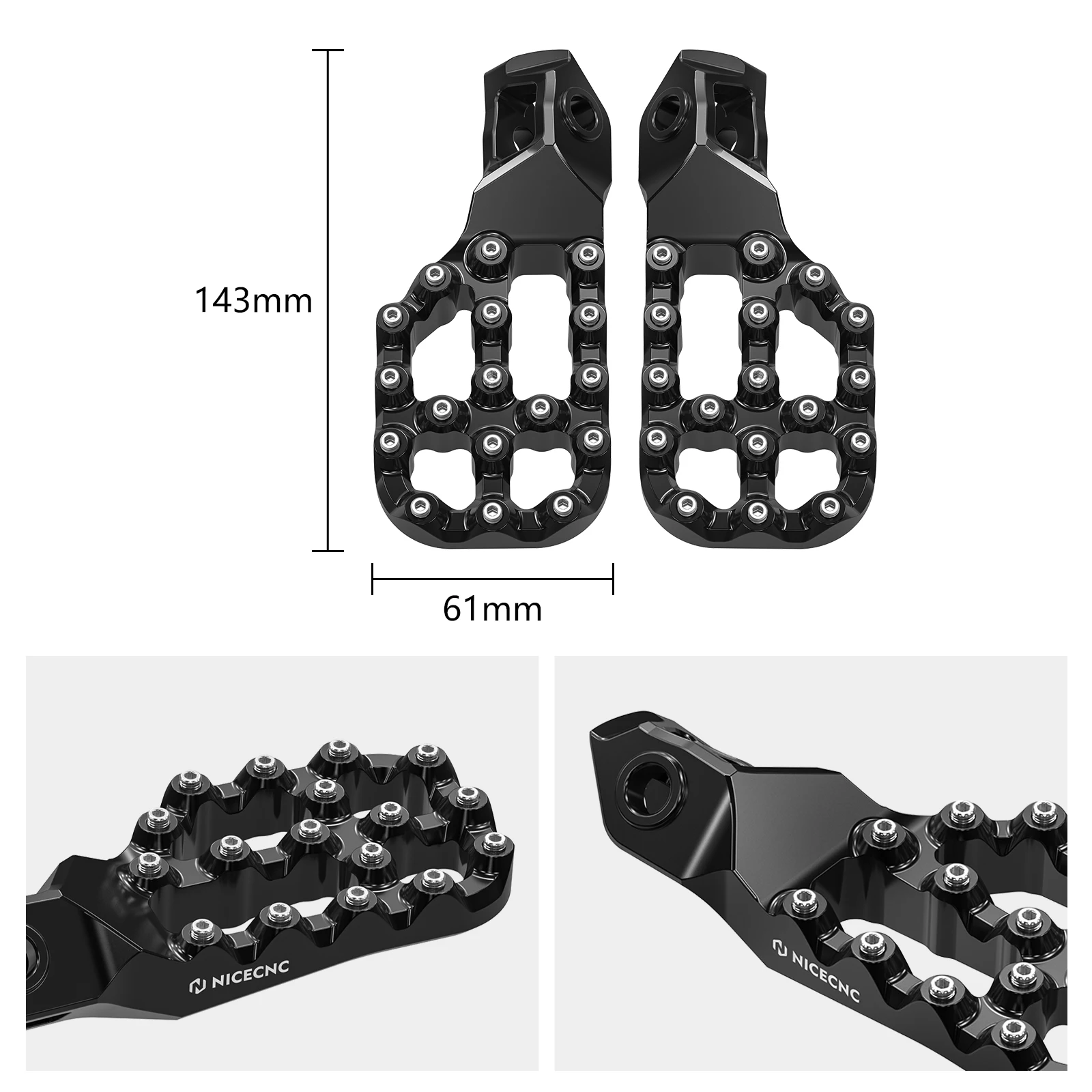 NICECNC 2024 For KTM EXC 300 EXCF 350 EXC 450 SXF 450 Husqvarna TE 300 FE 350 FE 450 GasGas EC 300 Offset Foot Peg Footrests