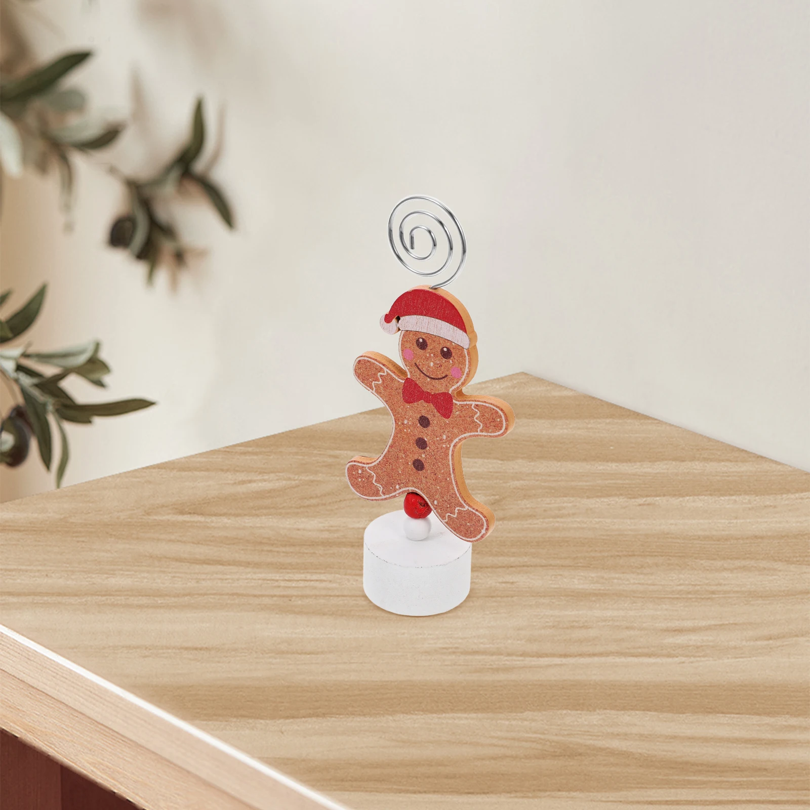 

Gingerbread Man Table Card Holder Memo Note Memorandum Photo for Desk Iron Clip Holders Check