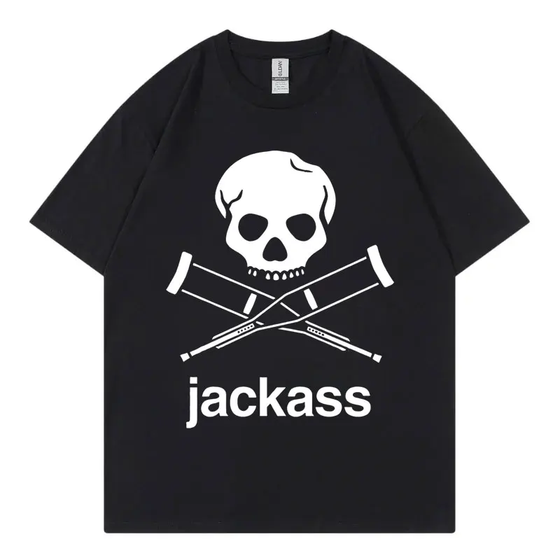 

Jackass Logo Skull Graphic T Shirts Summer High Quality Fashion Oversized T-shirt Men Women Casual Cotton Short Sleeve T-shirts