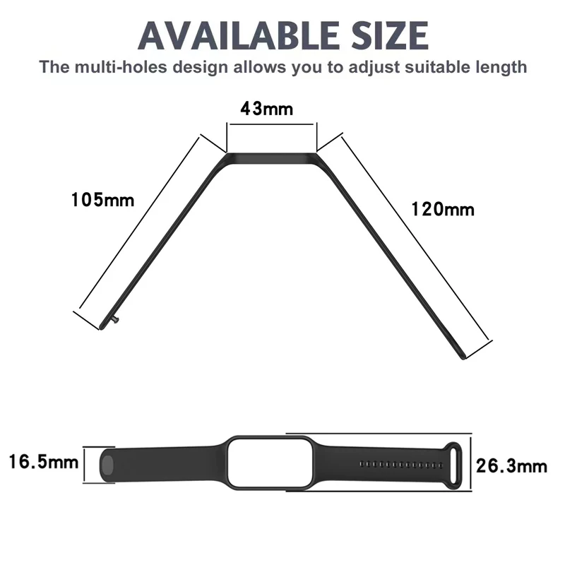 Replacement Watch Strap For Xiaomi Smart Band 8 Active Strap Silicone Strap For Redmi Smart Band 2 Strap Bracelet