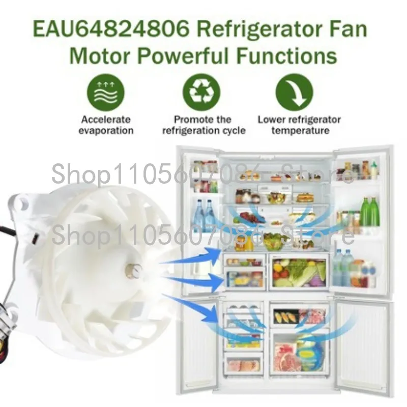 EAU64824806 Refrigerator Evaporator Fan Motor Suitable for LG Refrigerator 12V DC Fan Motor
