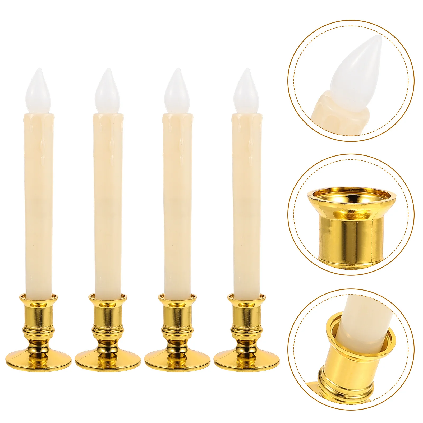 

4pcs Led Flameless Warm White Light Christmas Wedding Decoration Multifunction Simulation Candles Lamp Remote Control