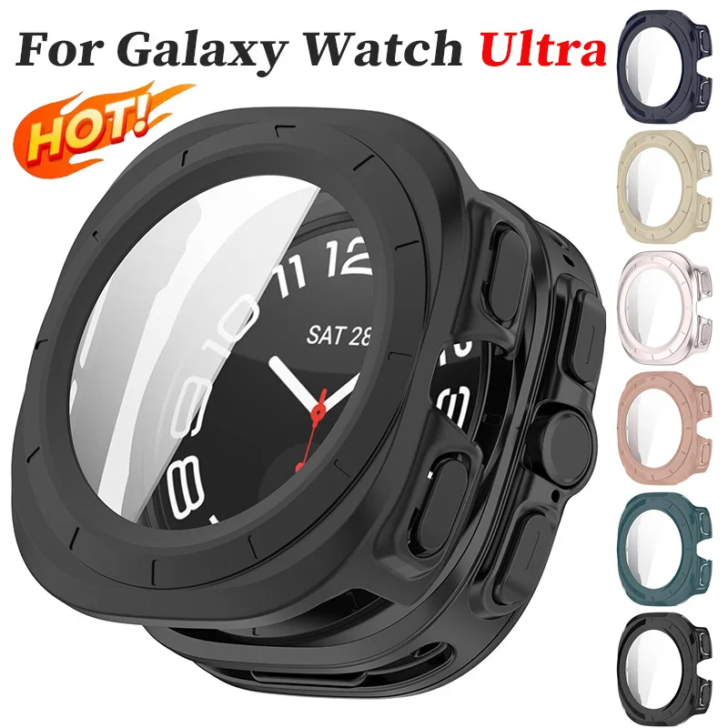 

PC Case+Glass For Samsung Galaxy Watch Ultra 2025 Protective Screen Tempered Glass Film For Galaxy Watch 7Ultra 47mmBumper Cover