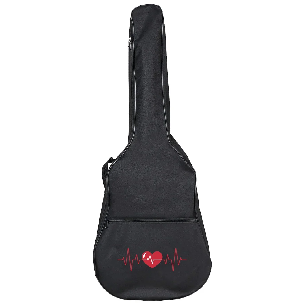 Guitarra portátil Bag com Alça de Ombro Ajustável, Amor Imprimir Series Case, Guitar Storage Bags, Guitar Acessórios, 31-41"