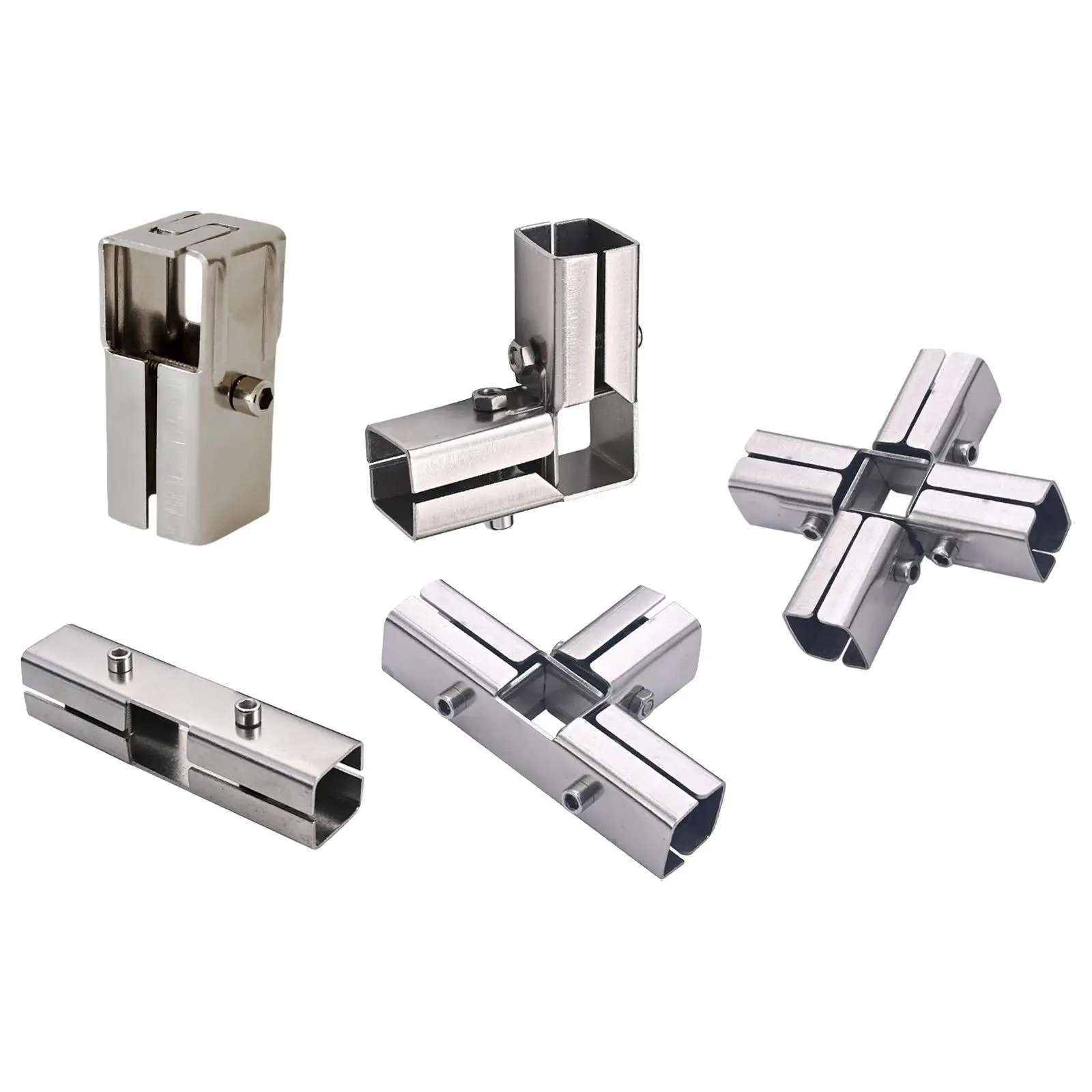 2xSquare Tube Connector Hardware for 25mmx25mm Square Pipe 80mm 2 Ways
