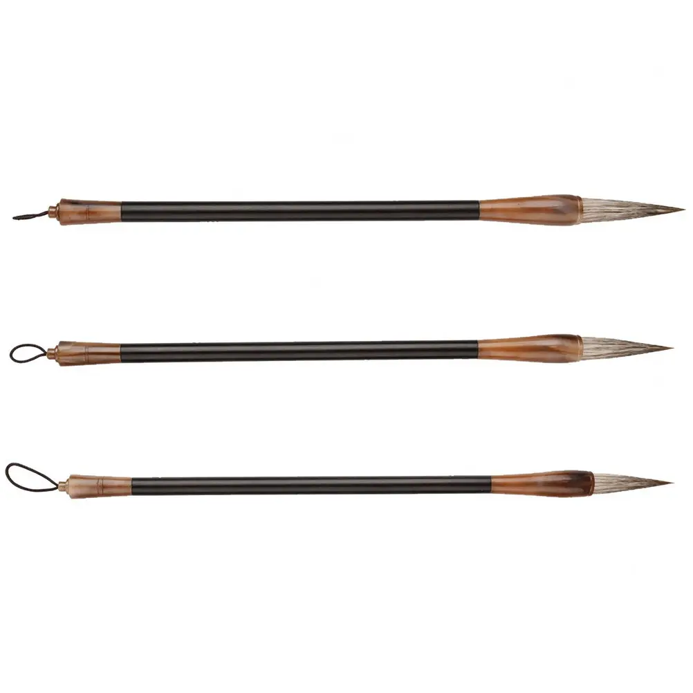 3Pcs Chinese Calligraphy Brush Set Premium Handmade Traditional Writing Brush for Beginners Professionals Watercolor Painting