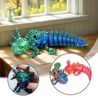 3D Printed Articulated Mechanical Axolotl Dinosaur Model Collectible Movable Desk Decor For Stress Relief Home Decor