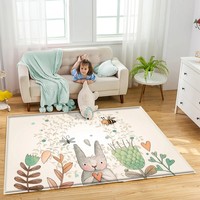 Cartoon Animal Bunny Bee Pattern Carpet Children Bedroom Full Cover Living Room Rug Resistant To Dirt Easy To Maintain Soft Mat