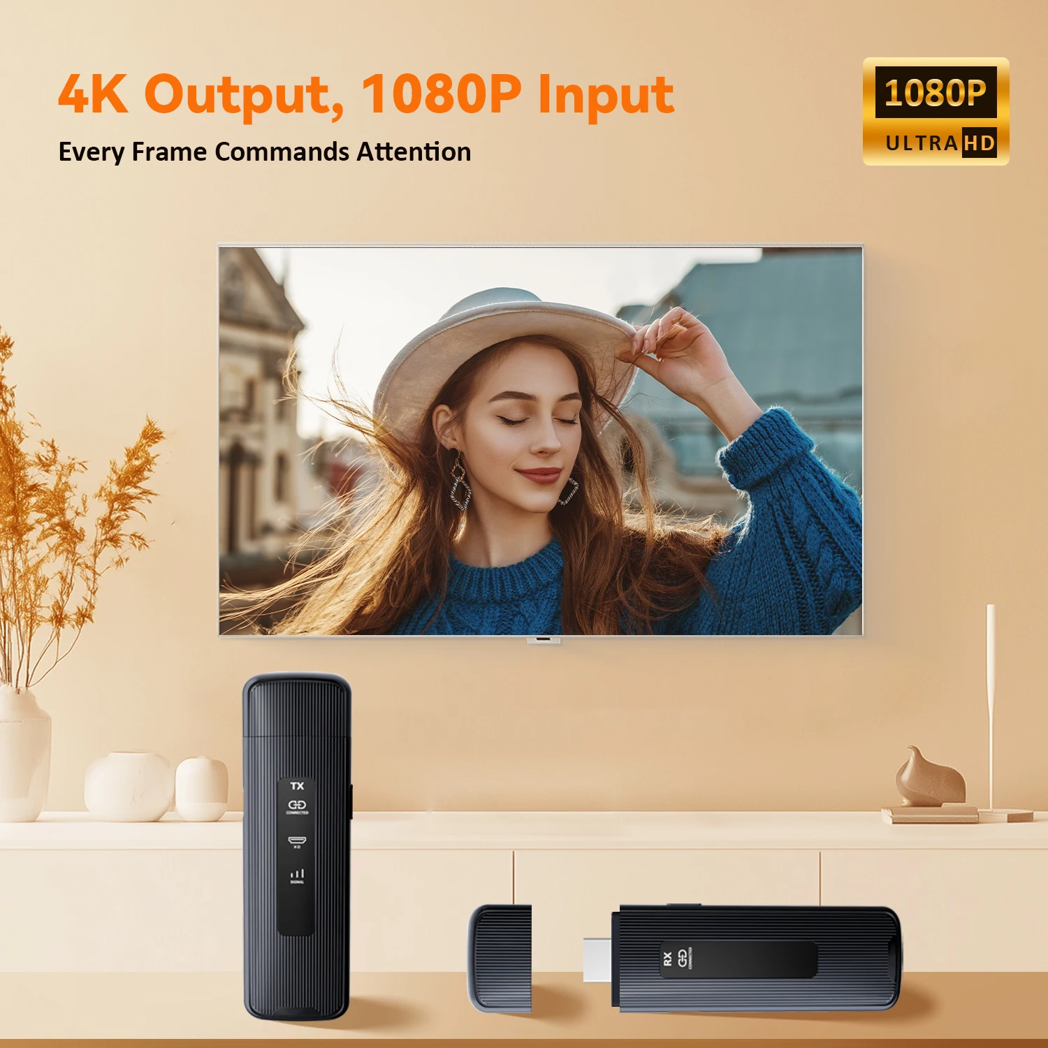 New 1080P 50M Wireless Video Audio Transmitter Receiver Extender Display Adapter Dongle For TV Box Monitor Projector PC