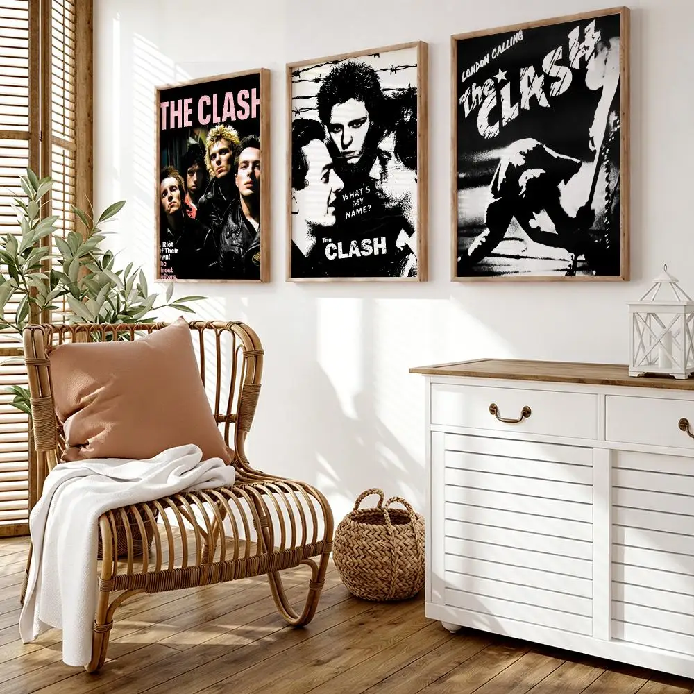 The C-Clash Band Poster Wall Stickers HD Painting Self Adhesive Art Decals for Bedroom Living Room Home Decor
