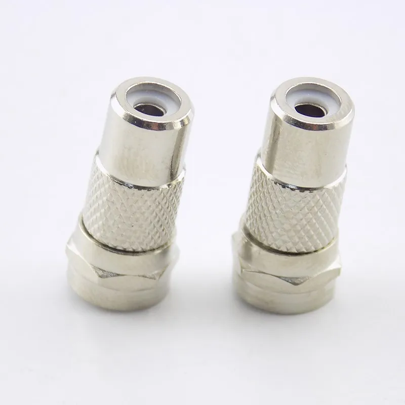 2/5pcs Adapter F Type Male Plug to RCA Female Jack TV Video  Connector Coax Cable Straight RF Coaxial B1