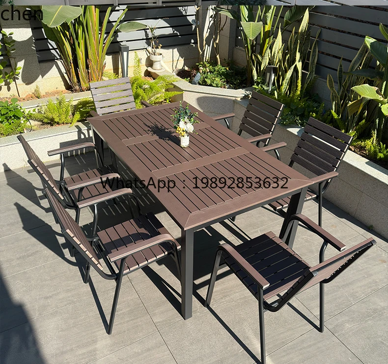 

outdoor courtyard tables and chairs open-air balcony villa preservative wood garden commercial