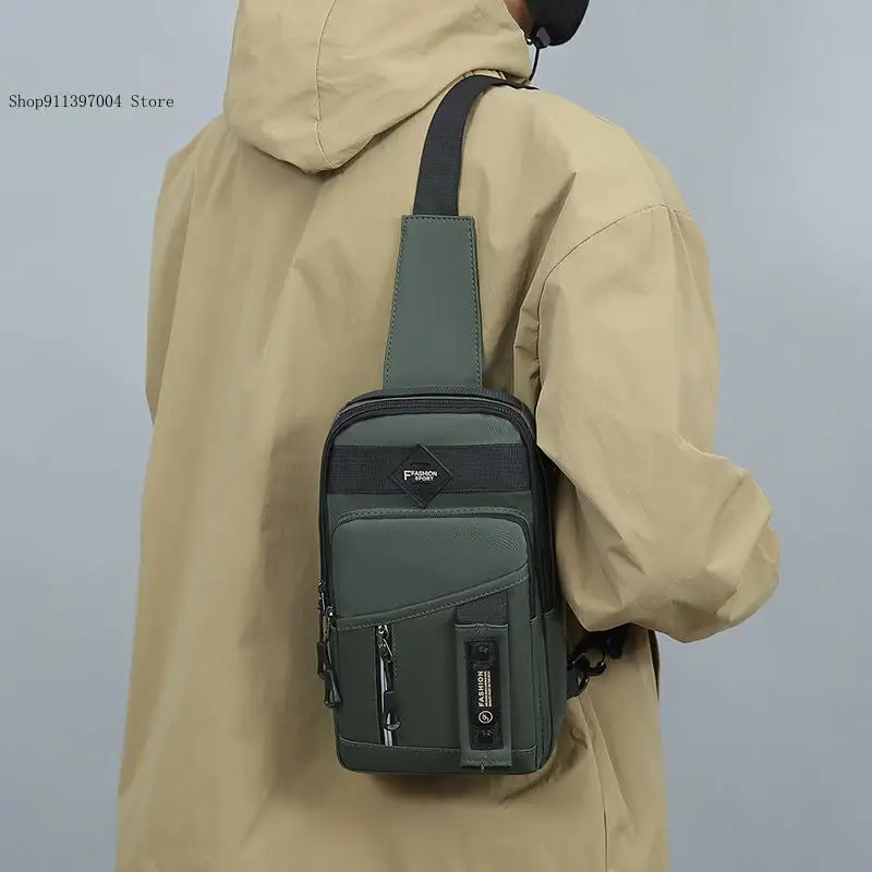 Leisure Commuting Versatile Portable Student Trendy Outfit Simple One Shoulder Crossbody Chest Bag for Men