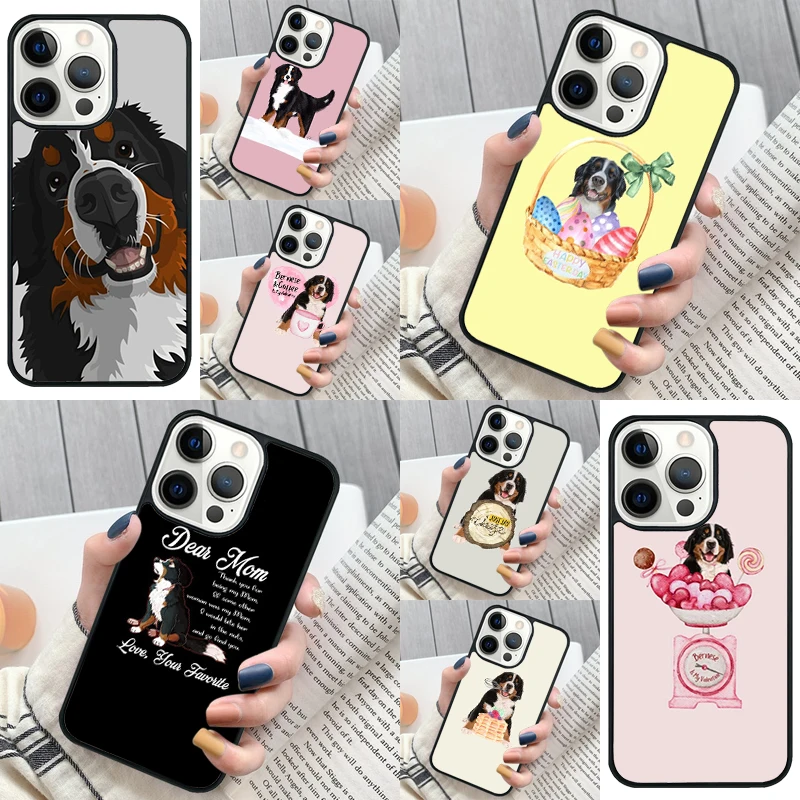 Funny Bernese Mountain Dog Phone Case Cover for iPhone 16 12 mini 11 13 14 15 Pro Max SE 2020 for Apple 7 8 Plus Coque