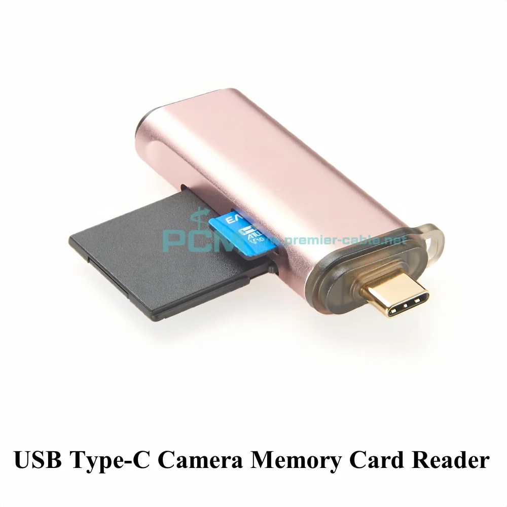 USB-C to SD/Micro SD/TF Card Reader, 5G USB Type-C Camera Memory Card Reader Adapter Hub, USB C 2 In 1 Dual-Slot Card Reader Hub